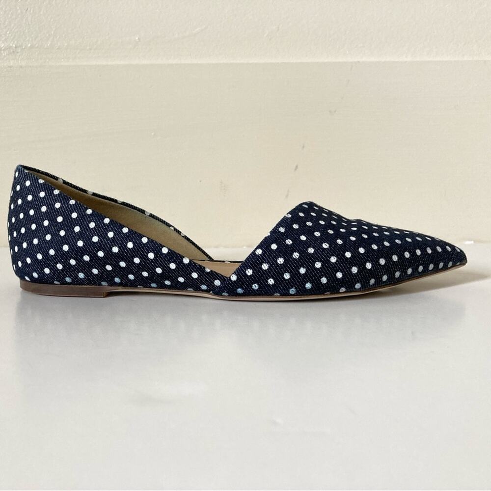 J. Crew D'orday Flats Blue with White Polka Dots Size 6 - Picture 5 of 12